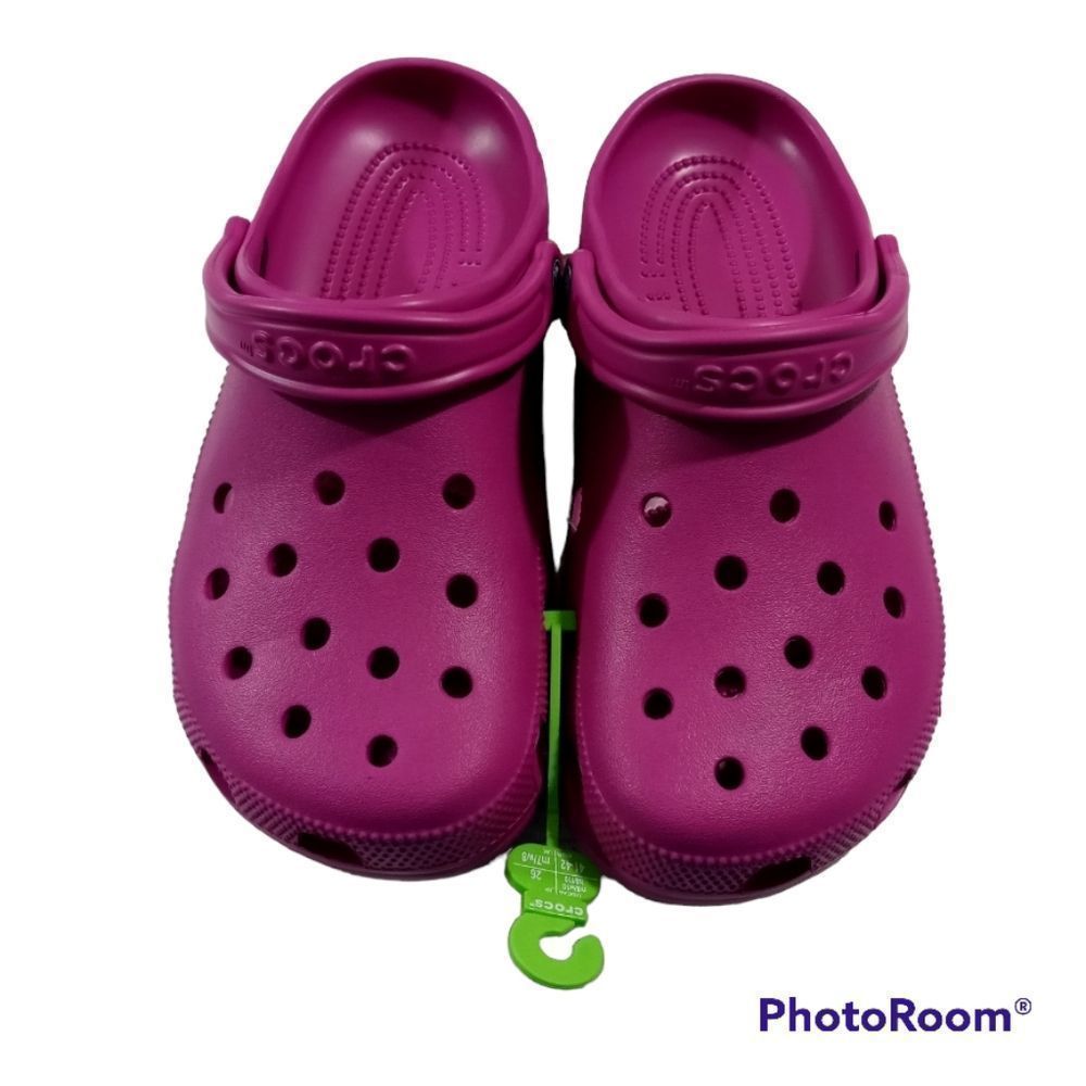 Crocs Classic Unisex Fuscia Pink Fun Clogs New - Picture 2 of 3